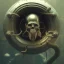 Placeholder: A viking having a bath, scary, steam punk, realistic, made in octane, cinematic, ultra-realistic, extremely detailed octane rendering, 8K, VRAY Super Real ar 2:3, dof photorealistic futuristic 50mm lens hard lighting dark gray tintype photograph, realistic lighting, sepia color