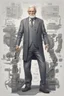 Placeholder: A full body portrait of a powerful old man. HIgh tech future