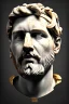 Placeholder: Ultra Realistic image, Roman sculpture bust, clean white marble material, Lionel Messi, gold Laurel leaves wreath, renaissance ornaments, one gold star, blue sky background, waist up portrait, emperor style, epic, celestial, cinematic lighting, god light, 4k resolution, smooth details, ornate details, soft lighting, unreal engine 5, art station, substance 3d, art concept.