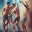 Placeholder: Men showering together