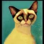 Placeholder: Portrait of a Siamese cat by Van Gogh