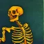 Placeholder: a skeleton dancing painted by van gogh