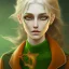 Placeholder: fantasy setting, woman, orange and white hair, green eyes, wavy hair, freckles, ranger, coat