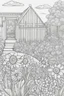 Placeholder: suflowers in garden coloring page show edges