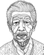 Placeholder: create and image of Nelson Mandela, simple line art, one line, white background, coloring book style, well composed, no gradient, strong line, no fill, no solids, hand drawn