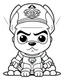 Placeholder: outline art for Paw Patrol Logo coloring page, Japanese manga style, cartoon style, cute face, white background sketch style, full body is a must, only use outline, clean line art, no shadow, bold outline