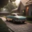 Placeholder: an image of a typical modern car in a driveway , 3d render, cinematic, pixar style