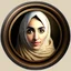 Placeholder: Only the face Muslim Pretty impressive women inside a circular frame,Portrait image,professional look