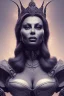 Placeholder: Sophia Loren as evil queen in black leather, cleavage, angry, stern look. character design by cory loftis, fenghua zhong, ryohei hase, ismail inceoglu and ruan jia. unreal engine 5, artistic lighting, highly detailed, photorealistic, fantasy