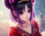 Placeholder: Detailed cute anime Kunoichi girl in sexy Santa clothing, purple hair buns, purple bangs, intricate details, full body portrait, keep head in frame, slight smile, black Japanese motif, concept art, highly detailed, digital painting, concept art, sharp focus, illustration, art by Yoji Shinkawa, WLOP and greg rutkowski and alphonse mucha and artgerm and yanjun Chen and Junji ito and Makoto Shinkai, HDR, octane render