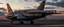 Placeholder: airbrush 3d rendering, Prompt: A cinematic, photorealistic sci-fi aircraft on a runway at dusk, viewed from the rear three-quarter angle. The aircraft has a large vertical tail fin and a weathered metallic fuselage with realistic rivets, panel seams, hydraulics, vents and mechanical details. Mounted across the aircraft's rear section is a long transparent cylindrical lightning tube positioned horizontally from left to right, completely perpendicular to the aircraft's longitudinal body axis.