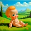 Placeholder: a baby doll like a 19th painting