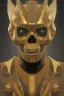 Placeholder: black male African Egyptian alien, cracks in the voodoo head, wicked, diamond eyes, crown, blood, 8k, finely detailed, photo realistic, tiger turquoise skull head gold dragon space alien snow skeleton gold teeth silver crown silver space suit spaceships