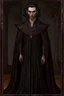 Placeholder: full length, mantle, black cloth,