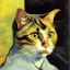 Placeholder: Portrait of a cat by Van Gogh