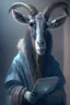 Placeholder: Thug goat holding ipad, dramatic lighting, matte painting, highly detailed, cgsociety, hyperrealistic, --no dof, --ar 2:1