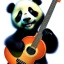 Placeholder: Carbon as a cute baby panda playing electric guitar with long hair, by pixar