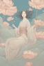 Placeholder: wind blowing from below, loose lines, lotus flowers, pastel colors, sense of liberation, concept art, art by james jean, takato yamamoto, 4k, concept art, illustrative