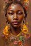 Placeholder: an abstract painting of rusted metal and flowers, african portrait, rust, scaffolding, iron cladding, decay, mixed media, textured, anatomically correct, beautiful perfect face, sharp focus, highly detailed