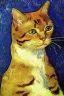 Placeholder: Portrait of a cat by Van Gogh