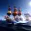 Placeholder: Beautiful pirate ship in the ocean, complicated, incomprehensible, 3D, bulky, symmetrical, artistic, 4K, 8K, Wassily Kandinsky