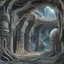 Placeholder: technical cutout of underground cave system, hyperdetailed chthonic city inhabited by salamander-like alien race, by H.R. Giger, by John Stephens, hypersurreal fantastic underground architecture, detailed matte painting, deep color, fantastical, intricate detail, splash screen, complementary colors, fantasy concept art, 8k resolution trending on Artstation Unreal Engine 5