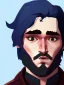 Placeholder: Portrait of a 30 year old strange gay wizard like John Snow