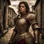 Placeholder: Behold the powerful alluring and pretty portuguese knight woman, her body adorned with the traditional knight armor, HDR, beautifully shot, hyperrealistic, sharp focus, 64 megapixels, perfect composition, high contrast, cinematic, atmospheric, moody