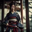 Placeholder: Behold the powerful alluring and pretty Japanese samurai woman, her body adorned with the traditional samurai costume, HDR, beautifully shot, hyperrealistic, sharp focus, 64 megapixels, perfect composition, high contrast, cinematic, atmospheric, moody