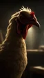 Placeholder: chicken monster with eerie lighting and a haunting atmosphere , photo / ultra realistic."