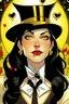 Placeholder: Zatanna under a love spell with hearts over her eyes