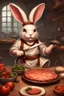 Placeholder: divine bunny with chefs knife dnd realism art adventurer