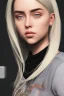 Placeholder: Billie Eilish, sitting on a chair, Black Short Dress, high detail, realistic, 8k