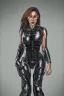 Placeholder: Portrait lady, full body shot, full-color long shot style of the Terminator