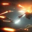 Placeholder: EXPLODING SPACESHIP SHOOTING LASERS IN BATTLE, cinematic lighting, 4k, 8k, octane render, digital concept art, pinterest, extremely detailed, ambient lighting.