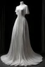 Placeholder: big white dress with a nose and mouth shape in the wrinkles and folds of the dress