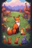 Placeholder: fox and rabbit connections, stardew valley style