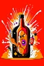 Placeholder: brand campaign for a new drink with orange and chili flavour with a american bomb cartoon style