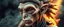 Placeholder: close up portrait with fine pores and real skin texture, clear transparent skin, wise eyes, hairy macho disco alien indian Homunculus – living in a hi tech marvellous hot dog art graphics and rune stone on rocket with a mounted sling shot mega harpoon, heading for venus , background motion blur and smoke swirls