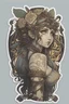 Placeholder: Sticker punk Goth girl, illustration by alphonse mucha, high detailed, 4k resolution, digital paiting, cute, art, no background,