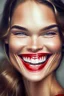 Placeholder: Most beautiful Super model smiling red lips