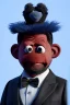 Placeholder: Waist up muppet Portrait, Kim Jong-un as muppet doll, black suit, photo studio, blue background, unreal engine 5, concept art, art station, god lights, ray tracing, RTX, lumen lighting, ultra detail, volumetric lighting, 3d.