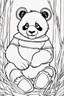 Placeholder: coloring page for kids, PANDA, thick outline, low details, no shading, no color