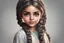 Placeholder: Create a captivating digital art piece featuring a cute girl in casual Pakistani attire, with her big grey eyes and a stylish long braid, radiating charm."