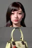 Placeholder: Woman bag made with muppet, Sesame Street style, fashion photo studio, unreal engine 5, god lights, ray tracing, RTX, lumen lighting, ultra detail, volumetric lighting, 3d.