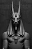 Placeholder: Face of god Anubis, egyptian, serious, perfil, humanoid, piercing , black and white still, digital Art, perfect composition, hieroglyphs, beautiful detailed intricate insanely detailed octane render trending on artstation, 8 k artistic photography, photorealistic concept art, soft natural volumetric cinematic perfect light