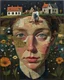 Placeholder: A house on the Hill. Life and times, patchwork art by Jamie Heiden, Peter Doig, Renoir, Pol Ledent, Endre Penovac Modifiers: portrait acrylic art surreal Arthur Rackham Optical illusion Debehsque