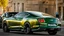 Placeholder: Bentley Mustang on road rear view