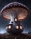 Placeholder: An illogically floating mushroom house on a clear night. white and white and white, Stars Dark cosmic interstellar. Detailed Matte Painting, deep color, fantastical, intricate detail, splash screen, hyperdetailed, insane depth, concept art, 8k resolution, trending on Artstation, Unreal Engine 5, color depth, backlit, splash art, dramatic, High Quality Whimsical Fun Imaginative Bubbly, perfect composition