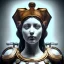 Placeholder: a greek marmor statue of athena, steam punk, scary, horror, realistic, made in octane, cinematic, movie, CGI, ultra-realistic, extremely detailed octane rendering, 8K, VRAY Super Real ar 2:3, dof photorealistic futuristic 50mm lens hard lighting dark gray tintype photograph, realistic lighting, sephia colors